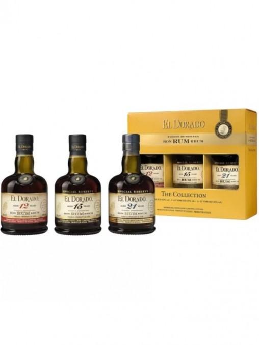 Le Coffret El Dorado 3x35cl, 12, 15 et 21 ans.