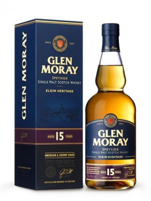 La bouteille de Glen Moray 15 ans et son étui