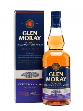 Le Glen Moray Port cask finish et son étui.
