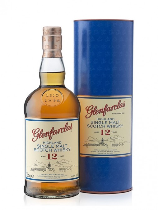 La bouteille de Glenfarclas 12 ans et son tube.