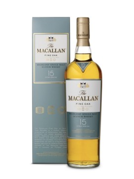 La bouteille de Macallan 15 ans fine oak et son étui.
