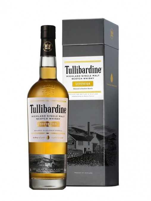 La bouteille de Tullibardine Sovereign et son étui