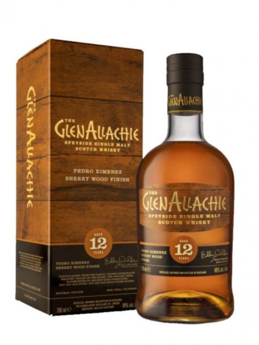 La bouteille de whisky Glenallachie 12 ans Pedro Ximenez casks finish et son étui