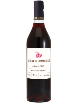 La bouteille de crème de framboise Vedrenne