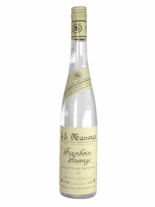 La bouteille d'eau-de-vie de framboise sauvage Massenez