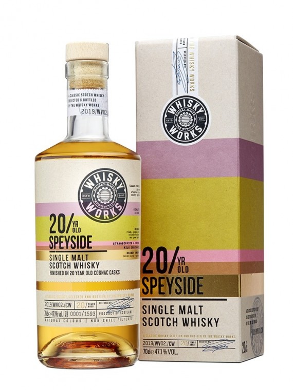 La bouteille de whisky Works Speyside 20 ans et son étui