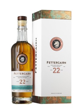 La bouteille de Fettercairn 22 ans et son étui
