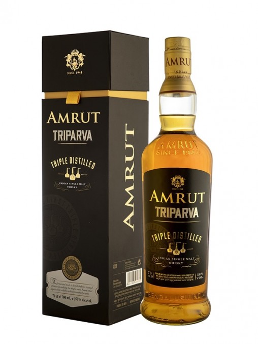 La bouteille de Amrut Triparva et son étui