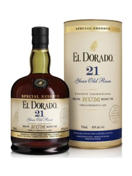La bouteille de El Dorado 21 ans et son étui